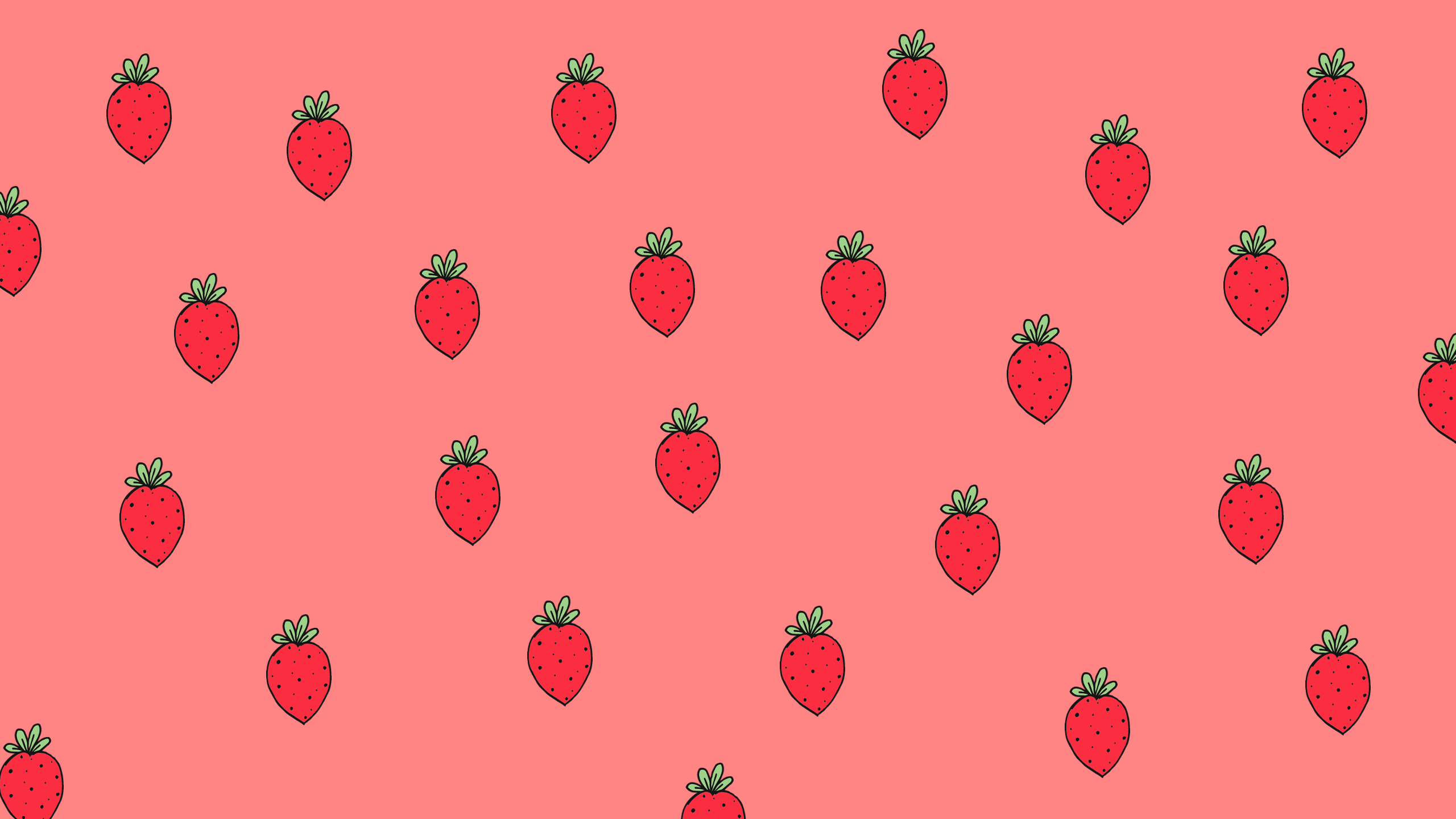 Cute Watercolor Strawberry Desktop